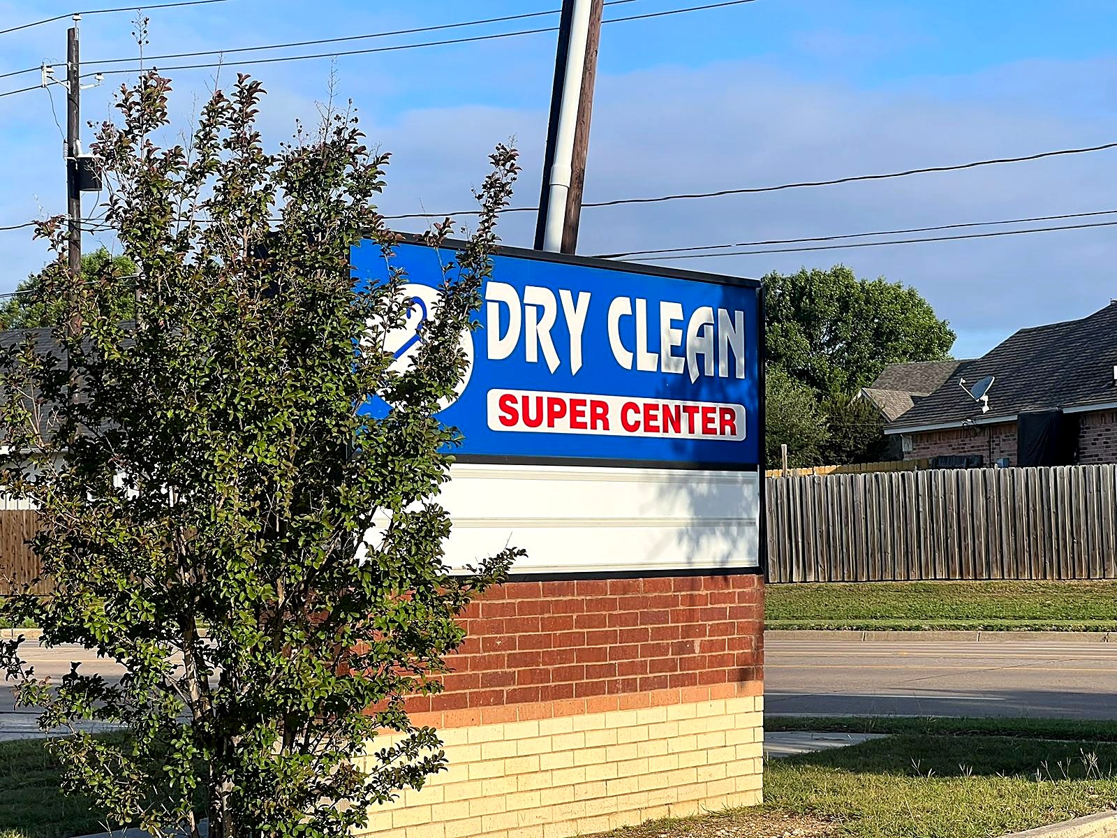 Dry Clean Super Center roadside sign